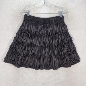 Harvey Nichols Black Willow Laser Cut Fringe Pleated Designer A Line Mini